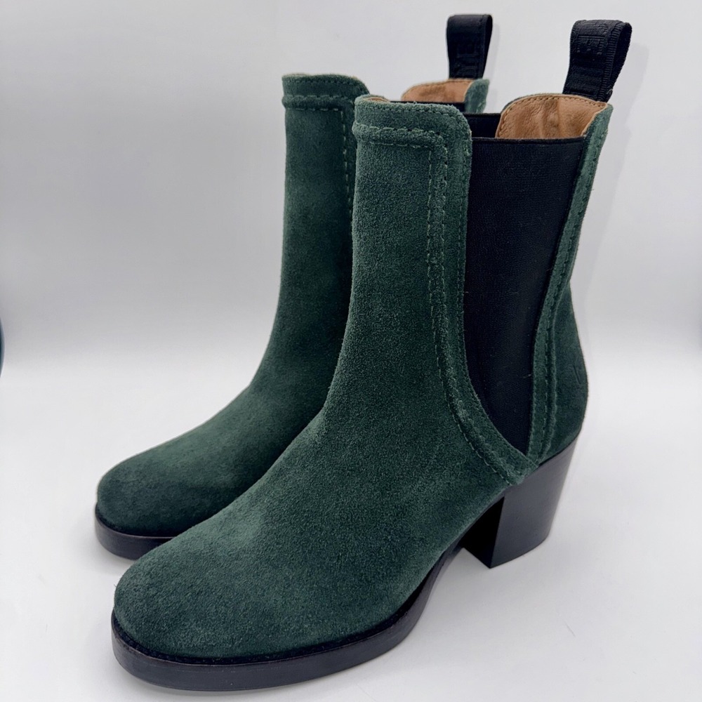 Frye Jean Boots Women's Size 7 Forest Green Suede - Picture 14 of 15